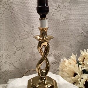 Barley Twist Brass Double Helix Table Lamp -Spiral Stiffel Style